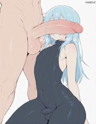 ai_generated femboy heavy_breathing large_penis meupfem otoko_no_ko penis_awe rimuru_tempest sissy size_difference sweat sweatdrop sweating tagme very_sweaty yaoi