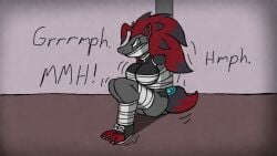 angry ass bondage bound bound_breasts breasts female grok_edit jaytheratboy_(artist) nintendo pokemon pokemon_(species) pokemon_bw solo_female tied_to_pole wrapped wrappings wraps zoroark
