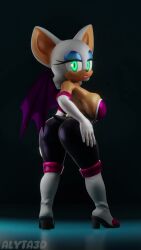 1boy 1girls 3d 3d_animation alyta3d animated anthro bat_wings big_ass big_breasts dat_ass huge_ass huge_breasts human_on_anthro nottanj rouge_the_bat sonic_(series) stretching tagme video