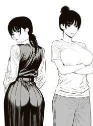 ai ai_generated big_ass big_breasts breasts concerned daimon23 mitaka_asa skirt