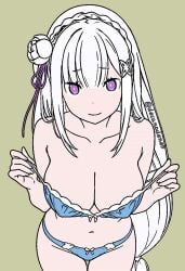 emilia (re:zero) from re:zero kara hajimeru isekai seikatsu by decanodeneb