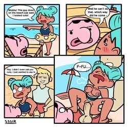 1boy 1boy1girl 1girls blobby_and_friends blobby_the_blobfish blue_hair breasts comic full_nelson_vaginal instant_loss instant_loss_2koma lily_(blobby_and_friends) mob_face rape sex slobbyslapper sssir sssir8 vaginal vaginal_penetration vaginal_sex