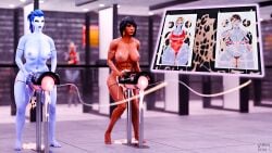 2futas 3d abs angry ashe_(overwatch) athletic_female being_watched big_breasts black_hair blender blue_hair breasts breeding_mount cum cumming dark-skinned_female dark_skin depth_of_field ejaculation excessive_cum fishnets futa_masturbation futa_only futanari futanari_masturbation hoop_earrings hourglass_figure hourglass_figured_futa human human_only large_breasts masturbation mercy missyastrea multiple_futa nipple_piercing nipples nude nude_futa nyl_pharah nyl_widowmaker onahole overwatch pharah purple_body purple_skin scrag_boy_(model) scrag_mercy scrag_tracer sex_toy shooting_range standing target target_practice tattoo tracer wide_hips widowmaker