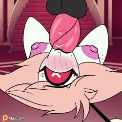 1girls 2d :>= animated blowjob blush cherri_bomb cherri_bomb_(hazbin_hotel) cyclops digital_media female freckles hazbin_hotel heart-shaped_pupils loop looping_animation male marioa13 nipples no_sound patreon_username pink_hair pink_nipples sir_pentious_(hazbin_hotel) tagme video white_skin