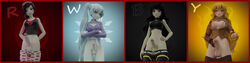 4futas animal_ears balls big_balls big_penis black_hair blake_belladonna blush clothed clothing cowboy_shot erection faunus futa_only futanari hand_on_hip hands_behind_back heart-shaped_pupils holding_penis huge_cock huge_penis human intersex justhopelessbaka kemonomimi looking_at_viewer looking_away pajamas pale_skin pants pants_down partially_clothed penis penis_size_difference presenting ruby_rose rwby simple_background small_penis solo_futa team_rwby three-quarter_portrait weiss_schnee yang_xiao_long yellow_hair