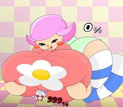 2015 animal_crossing blush breasts doodlewill dress flower gameplay_mechanics giant macro mario_(series) micro mushroom nintendo only_player panties pink_hair poison_mushroom size_difference squishing stockings super_smash_bros. thick_thighs thighs tongue_out under_boob villager_(animal_crossing)