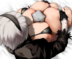 bakkanki black_headband breasts feet headband huge_breasts nier:_automata tagme toes white_hair yorha_2b