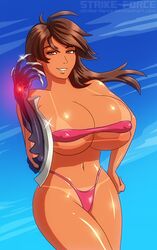 1girls arms big_breasts bikini bikini_bottom bikini_top breasts brown_eyes brown_hair bust busty cleavage deviantart female fit fit_female gauntlet hips hourglass_figure huge_breasts large_breasts legs lips looking_at_viewer masane_amaha mature mature_female mature_woman midriff shiny_breasts shiny_hair shiny_skin shiny_thighs short_hair smile smiling smiling_at_viewer strike-force swimsuit swimwear tan_line tan_lines tanline tanlines thick_legs thick_thighs thighs top_cow voluptuous waist weapon wide_hips witchblade