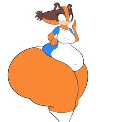 anthro ass big_hips breasts chubby fat furry hips huge_ass huge_thighs hyper hyper_ass hyper_thighs obese sega shorts smotrilla socks sonic_(series) sonic_boom sticks_the_badger thick_thighs