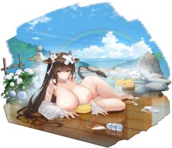 1girls animal_ears azur_lane female female_only horns kashino_(azur_lane) kashino_(hot_springs_relaxation)_(azur_lane) light-skinned_female light_skin manjuu_(azur_lane) naked nipples photoshop pussy sakura_empire_(azur_lane) solo tail transparent_png uncensored yyy_(zelda10010)