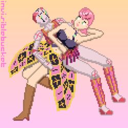 2girls female invisiblebucket jojo's_bizarre_adventure pixel_art spice_girl stand_(jjba) trish_una vento_aureo