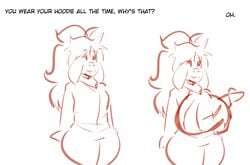 boss_monster breast_expansion goat hoodie huge_breasts humanoid long_hair mildred_(artist) original_character undertale wide_hips