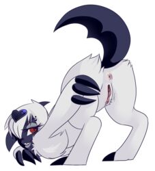 absol all_fours alpha_channel anus ass ass_up female feral genitals hand_on_butt looking_back moonlight(absol) nintendo pokémon_(species) pokemon pokemon_(species) presenting presenting_hindquarters pussy shanawgoddess solo video_games