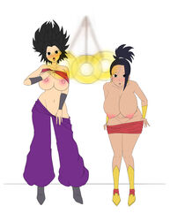 2girls big_breasts breasts caulifla dragon_ball dragon_ball_super female hypnosis kale mind_control multiple_girls neo-izayoi no_bra no_panties nude pendulum pendulum_swinging ponytail pov pussy saiyan staring_at_viewer stripping tagme thick_thighs visible_nipples