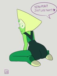 animated animated_gif ass big_ass clothed female flexing flexing_butt green_skin looking_back peridot_(steven_universe) solo steven_universe twerking