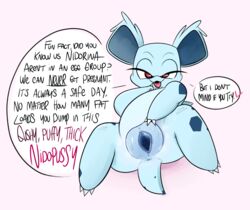 anus clitoris dialogue english_text female feral genitals hi_res nidorina nintendo ota_(artist) plump_labia pokémon_(species) pokemon pokemon_rgby presenting presenting_pussy pussy solo spread_legs spread_pussy spreading text video_games