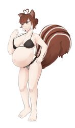 1girls animal_ears animal_tail big_breasts blazblue bra breasts claraspregs cleavage female female_only huge_belly kemonomimi large_breasts lingerie makoto_nanaya pregnant pregnant_belly ready_to_pop sheer_panties solo squirrel_ears squirrel_tail