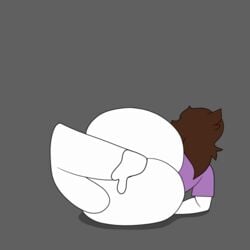 1boy 1girls alternate_ass_size anal anal_sex animated ass ass_focus balls big_ass big_penis bimbo brown_hair bubble_ass bubble_butt buttsex cum cum_in_ass cum_inside disembodied_penis fat_ass female grey_background huge_ass jaiden jaiden_animations jaidenanimations large_ass pale-skinned_female pale-skinned_male pale_skin penis purple_shirt scarecorrode sex simple_background straight straight_sex testicles thick_ass white_skin youtube youtuber