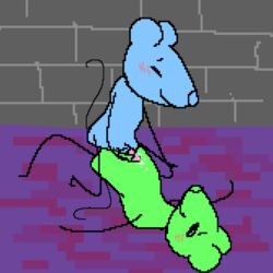 1:1 bodily_fluids cum digital_media_(artwork) duo feral frottage genital_fluids grinding hi_res lying male male/male mammal muffinlewds murid murine on_back pixel_art rat rodent rubbing_penis sewer_rave sex