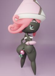 1girls 3d anal_beads anthro female female_only pink_hair pokémon_(species) pokemon solo tapu_lele thick_thighs tradelt