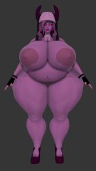 3d bad_girl big_ass big_breasts chubby_female demon_girl friday_night_funkin friday_night_funkin_mod mid_fight_masses pink_eyes rojo84 rojo_parasito selvena_(demon_form) selvena_(dokki.doodlez)