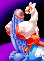 balls big_balls big_breasts big_penis breasts brother brother_and_sister dragon duo faceless_male female feral genitals gotobeido hi_res huge_cock hyper hyper_genitalia hyper_penis latias latios legendary_pokémon male multicolored_body nintendo nipples penis pokemon pokemon_(species) puffy_nipples sex sibling sister straight titjob video_games yellow_eyes