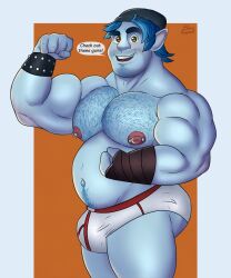 1boy 2021 ass bara barley_lightfoot bulge disney english_text flexing gay male male_only muscular nipple_piercing nipples onward_(2020) piercing pixar puffy_nipples solo stevekeenell text yaoi