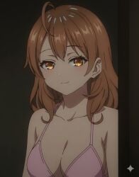 ai_generated bedroom bikini brown_eyes cute_face maria_mikhailovna_kujou night pink_bikini roshidere tokidoki_bosotto_russian_de_dereru_tonari_no_alya-san