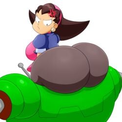 ass big_ass big_breasts breasts dat_ass female looking_back mechspazer mega_man mega_man_legends rockman rockman_dash solo tron_bonne