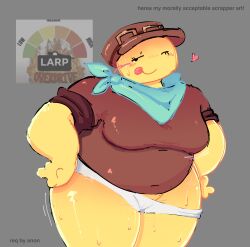 1girls blush_lines chubby_female fat fat_female half_naked panties panties_down request roblox roblox_game robloxian rule_63 scrapper_(tower_world) self_upload stretch_marks sweat sweatdrop sweating thighs tongue_out tower_world