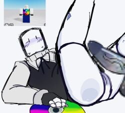 censored cuntboy laying_down m_u_g_e_n mugen_(roblox) penis reference_image robloxian rubbing_penis_on_pussy sex tagme