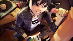 3d animated clothed_female_nude_male clothing electric_guitar emo evil_smile female froggysfm gorillaz goth guitar handjob human imminent_oral male manual musical_instrument naughty_face no_sound noodle_(gorillaz) oral outerwear pale_skin seductive_smile smile smiling tagme video