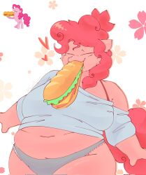 chubby eating_sandwich my_little_pony pinkie_pie_(mlp) tagme white_background