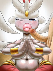 3:4 anthro big_breasts big_lips blue_eyes breasts censored dsl duo female gotobeido hi_res humanoid lips lipstick male medicham nintendo one_eye_closed pink_lips pink_lipstick pokémon_(species) pokemon straight thick_lips video_games