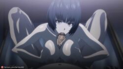 1boy 1girls alternate_version_available animated big_breasts big_penis blowjob blue_hair boobjob boobs breast_squeeze breasts brown_eyes darkleo582 gif huge_breasts lioren_(darkleo) looking_at_partner looking_at_viewer naked nude oral_sex persona_5 persona_5_royal short_hair tae_takemi titjob tits veiny_penis