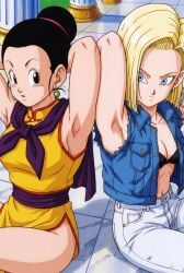 android_18 chichi chichi_(majin_buu_saga) dragon_ball dragon_ball_z hot ladies