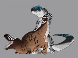 anal anthro carcharodontosaurid dinosaur giganotosaurus male male_only the_isle theropod yaoi