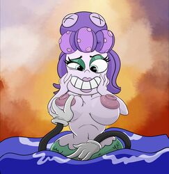 bedroom_eyes cala_maria cuphead_(game) disembodied_hands enjoying female hands merfolk mermaid ocean pussy sea