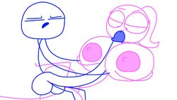 big_breasts big_penis blue_(dick_figures) breasts dick_figures paizuri pink_(dick_figures) stick_figure stickchicks2000