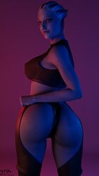 1girls 3d 3d_(artwork) alien alien_girl asari ass blue_eyes blue_skin butt clothed clothed_female clothes clothing dat_ass female female_only freckles liara_t'soni mass_effect mass_effect_2 mass_effect_3 no_humans nyes117 pinup pose revealing_clothes solo standing tagme thong