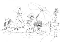 2boys 6girls athletic athletic_female athletic_male background_characters beach bikini bikini_bottom bikini_top breasts bubble_ass bubble_butt bust busty curvaceous curves curvy curvy_body curvy_female curvy_females curvy_figure curvy_hips dat_ass disney drawing drawn fat_ass female glasses henrik-drake hhammerh hourglass_figure kim_possible legs mature mature_female mature_male mature_woman monochrome mrs._rockwaller multiple_girls ron_stoppable round_ass rsahnp sketch straight swimsuit swimwear thick thick_ass thick_legs thick_thighs thighs tonnie_rockwaller umbrella voluptuous white_background