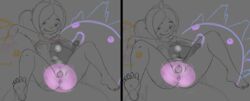 beatrix_lebeau_(slime_rancher) black_and_white gaping ruthlesspeasant sketch slime slime_rancher tagme