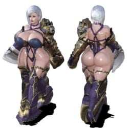 1girls 3d animated areolae armor ass bimbo bouncing_ass bouncing_breasts breasts cleavage female female_only gauntlets hair_over_one_eye high_heel_boots huge_ass hyper hyper_breasts isabella_valentine lewdbox lipstick makeup panties revealing_clothes short_hair silver_hair single_gauntlet solo soul_calibur soul_calibur_vi thick_thighs thigh_boots walk_cycle walking wide_hips