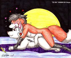 2009 anthro bolt_(character) bolt_(film) canine disney dog ek_goya feral fur furry furry_only male male_only multiple_males no_humans nude sex side_view yaoi