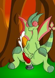 avianpictures cum dark_feather flygon front_view male male_only masturbation nintendo nude penis pokemon pokemon_(species) pokemon_rse tagme toony