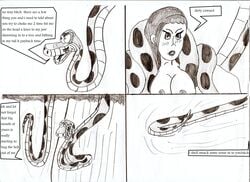 comic disney jking kaa monochrome nipples shanti sketch snake the_jungle_book