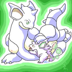 anal_beads anal_insertion breasts color cum female feral insertion interspecies male nidoqueen nidoran nidoran♂ penis pokemon pokemon_(species) sex_toy size_difference tagme vaginal_insertion