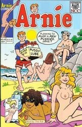 2boys 5girls acrobatics alias_the_rat archie_andrews archie_comics beach beach_blanket betty_cooper beverage black_hair blonde_hair bracelets breasts brown_hair clothed_male_nude_female curly_hair dark-skinned_female dark_skin ginger_hair human imminent_sex jughead_jones lube lying_on_stomach magazine nude ocean rocks seagulls sitting soda sunglasses tinted_eyewear walking waves