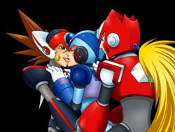 3boys axl_(mega_man) kissing male male_only mega_man mega_man_x multiple_males tagme x_(mega_man) yaoi zero_(mega_man)