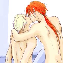 blonde_hair final_fantasy final_fantasy_vii gay long_hair male red_hair reno rufus_shinra tagme yaoi